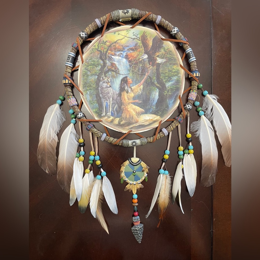 Bradford Exchange Native Dreams Dreamcatcher Collection Plate Sacred Visions 14"